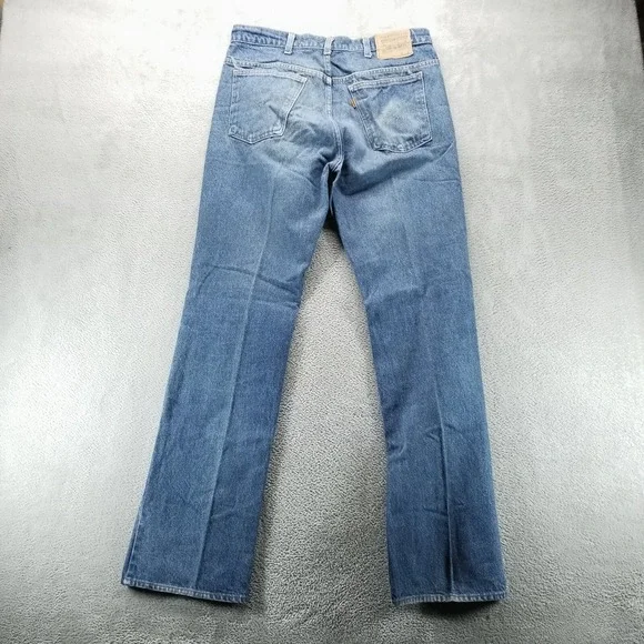 VTG Levis 517 Jeans Mens 36x30 Blue Bootcut Orange Tab 80s Made in USA Denim